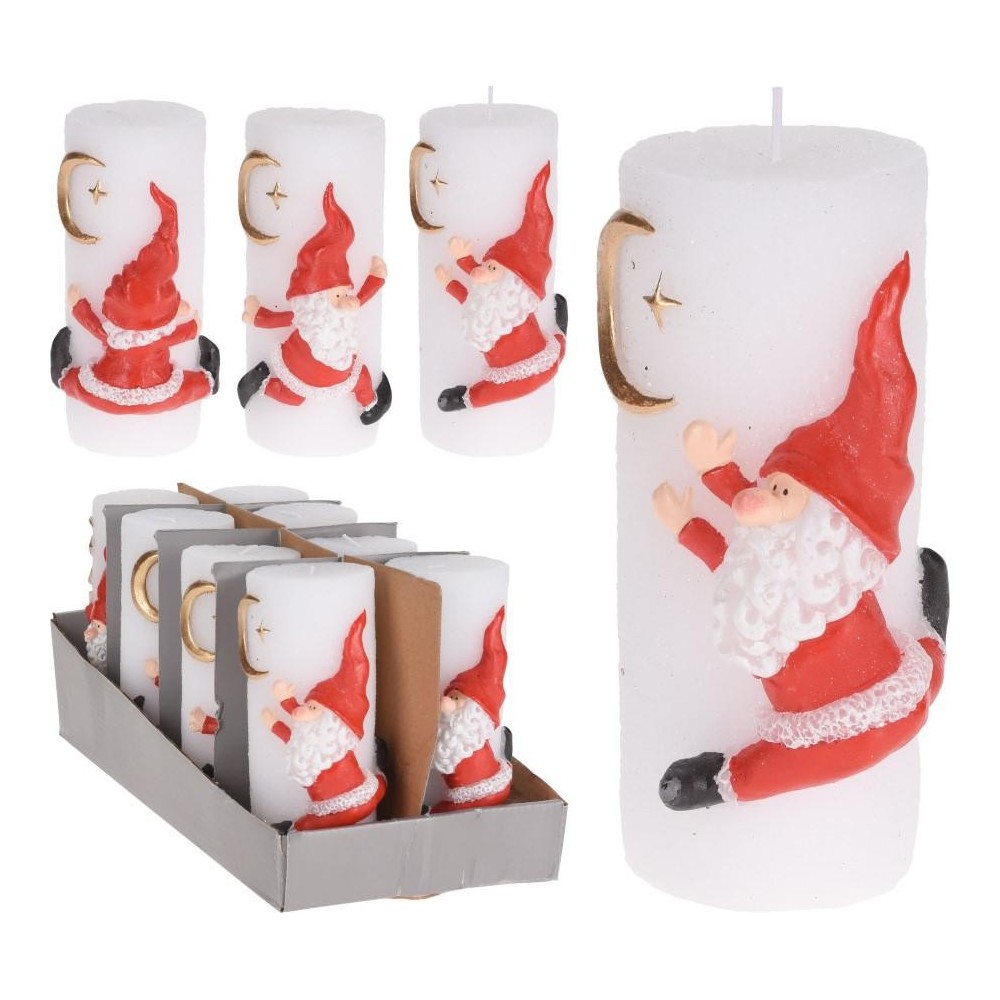 CANDELA GNOMO ROSSO 15CM 2ASS